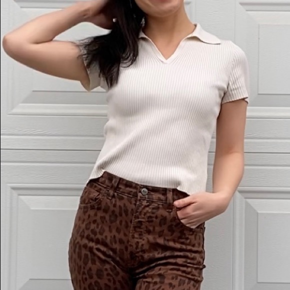 Worthington Cream Collared Silk Blend Sweater - Picture 2 of 8